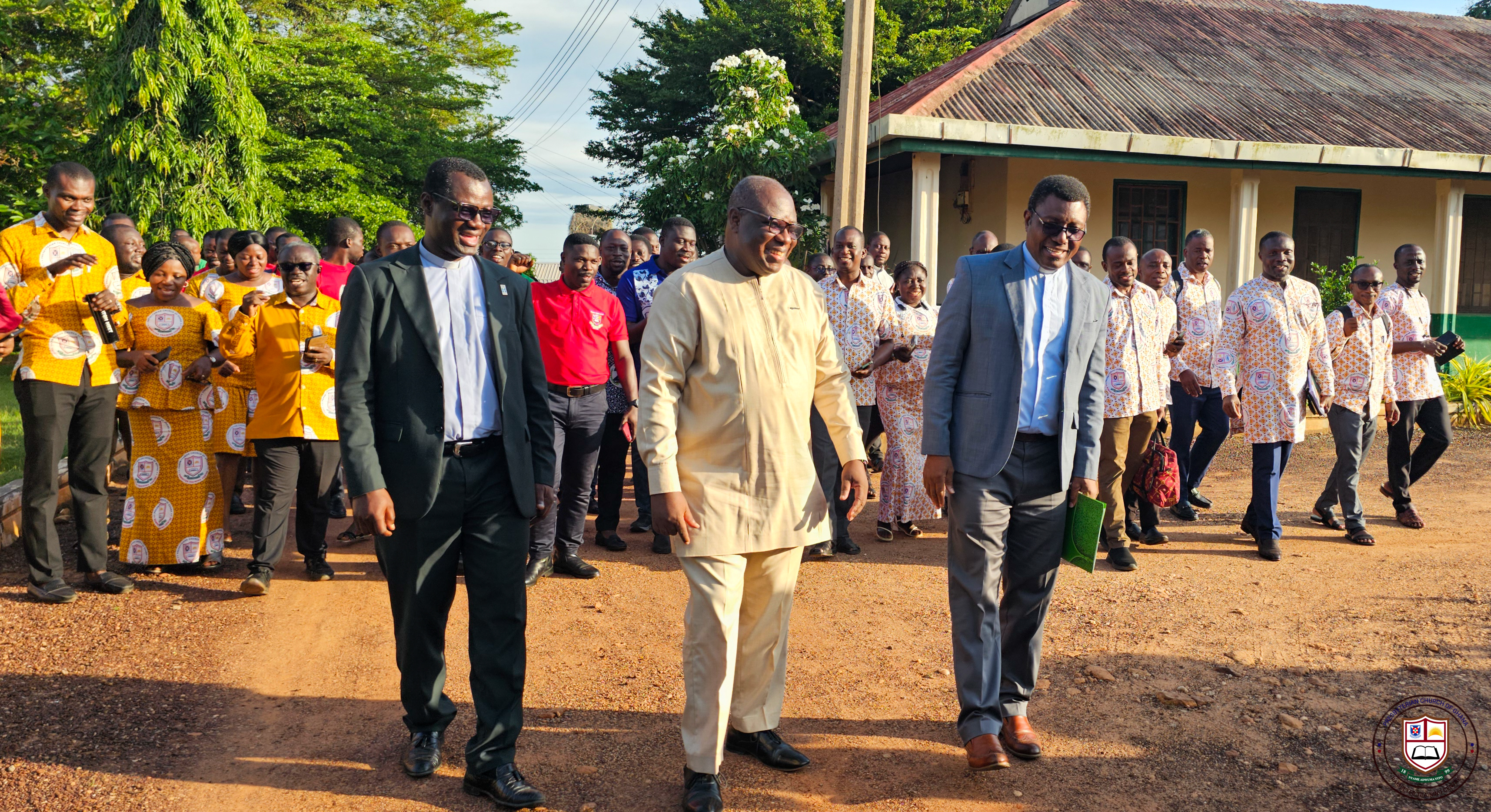 Director Rev. Gideon Puplampu formally welcoming the former Moderator